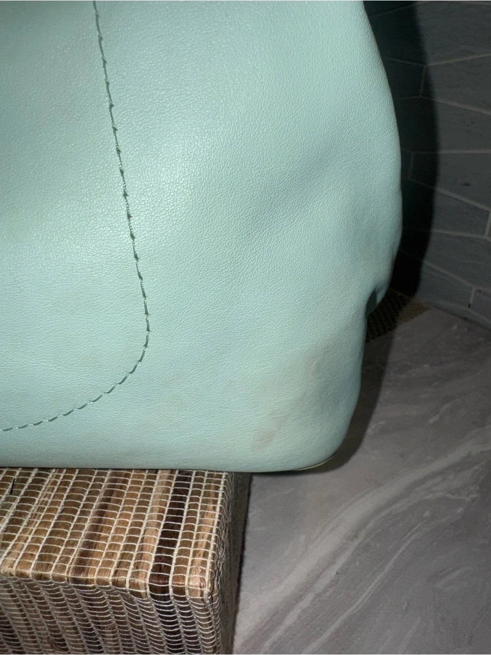 RARE EUC Coach KISS LOCK Two Tone Palette Green Leather with Lime Trim  PRETTY